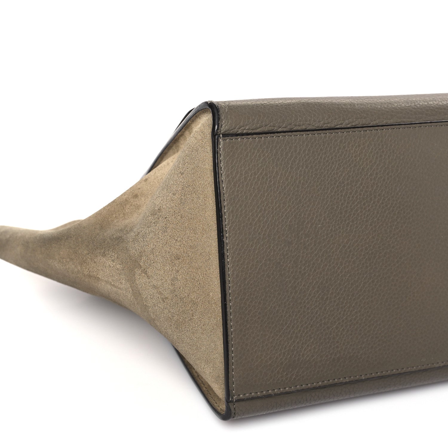 Celine Drummed Calfskin Suede Small Trapeze Souris 6 of 11
