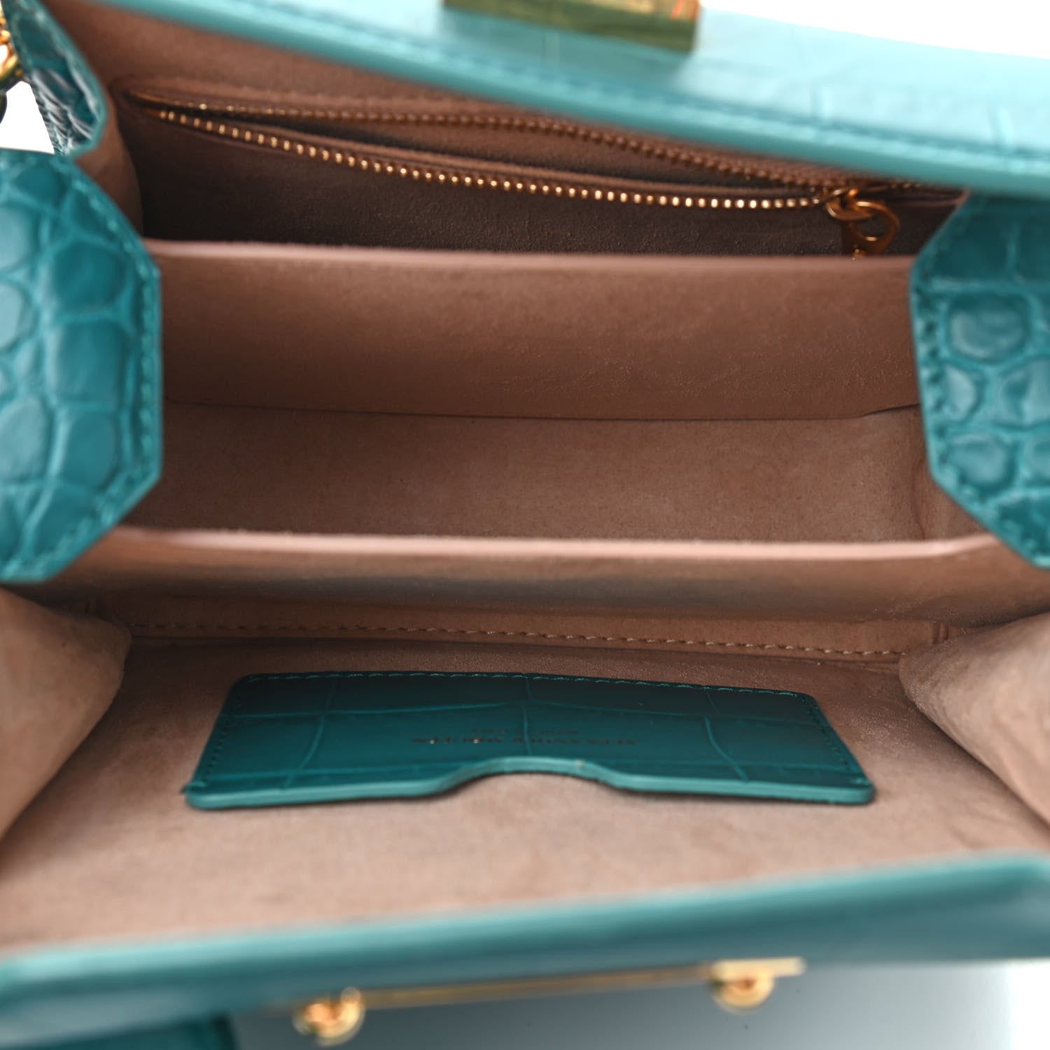 Alexander McQueen Calfskin Crocodile Embossed Box Shoulder Bag 16 Green 7 of 9