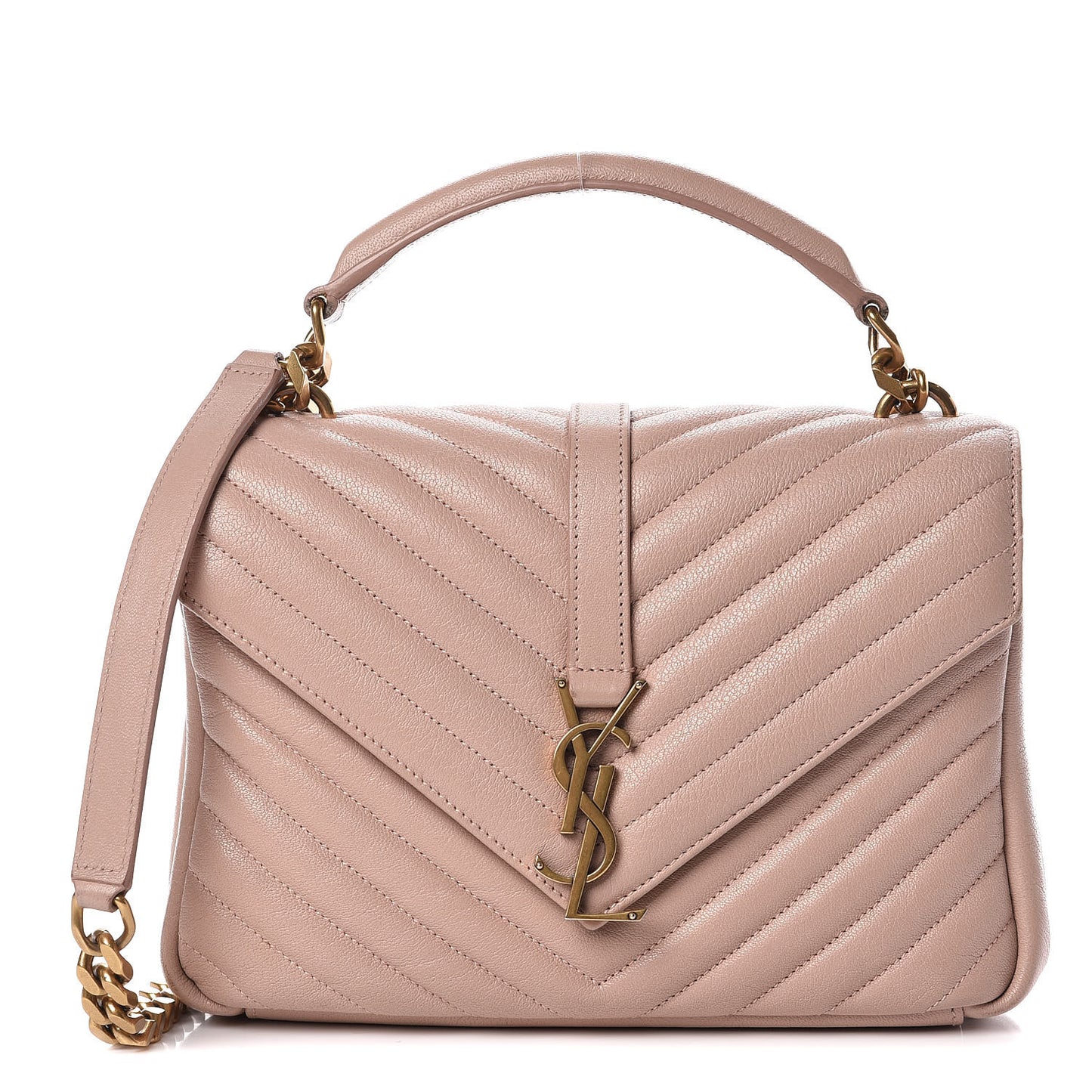 Sheepskin Matelasse Chevron Monogram Medium College Bag Fard