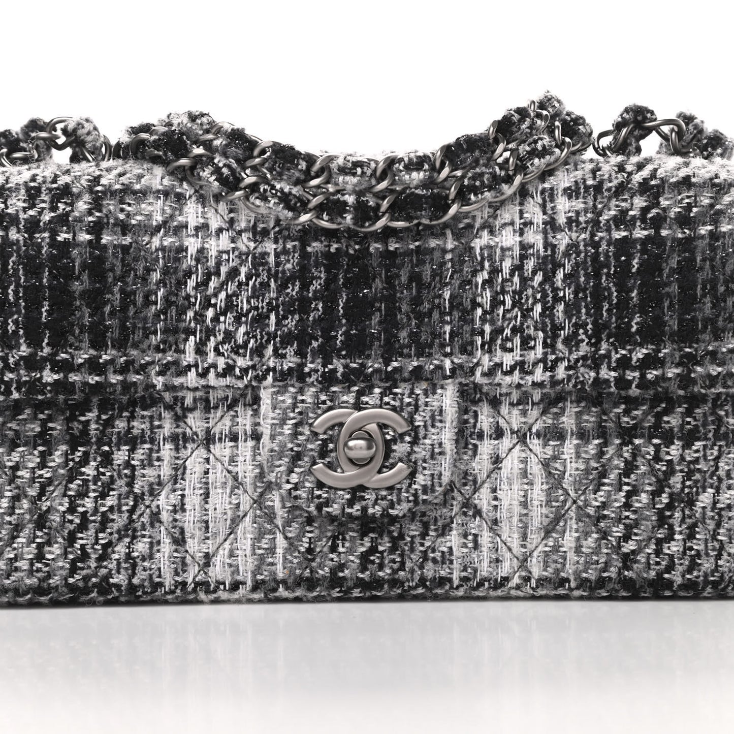 Tweed East West Flap Black White