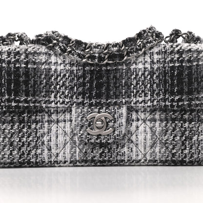 Chanel Tweed East West Flap Black White 8 of 11