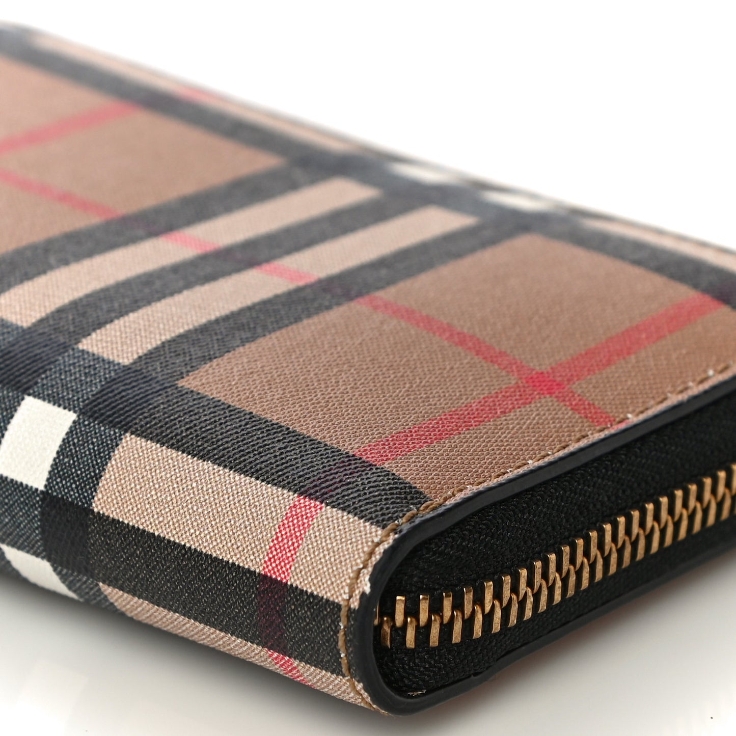 Vintage Check Elmore Zip Around Wallet Black