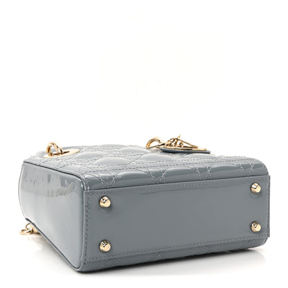Christian Dior Patent Cannage Mini Lady Dior Light Blue 4 of 9
