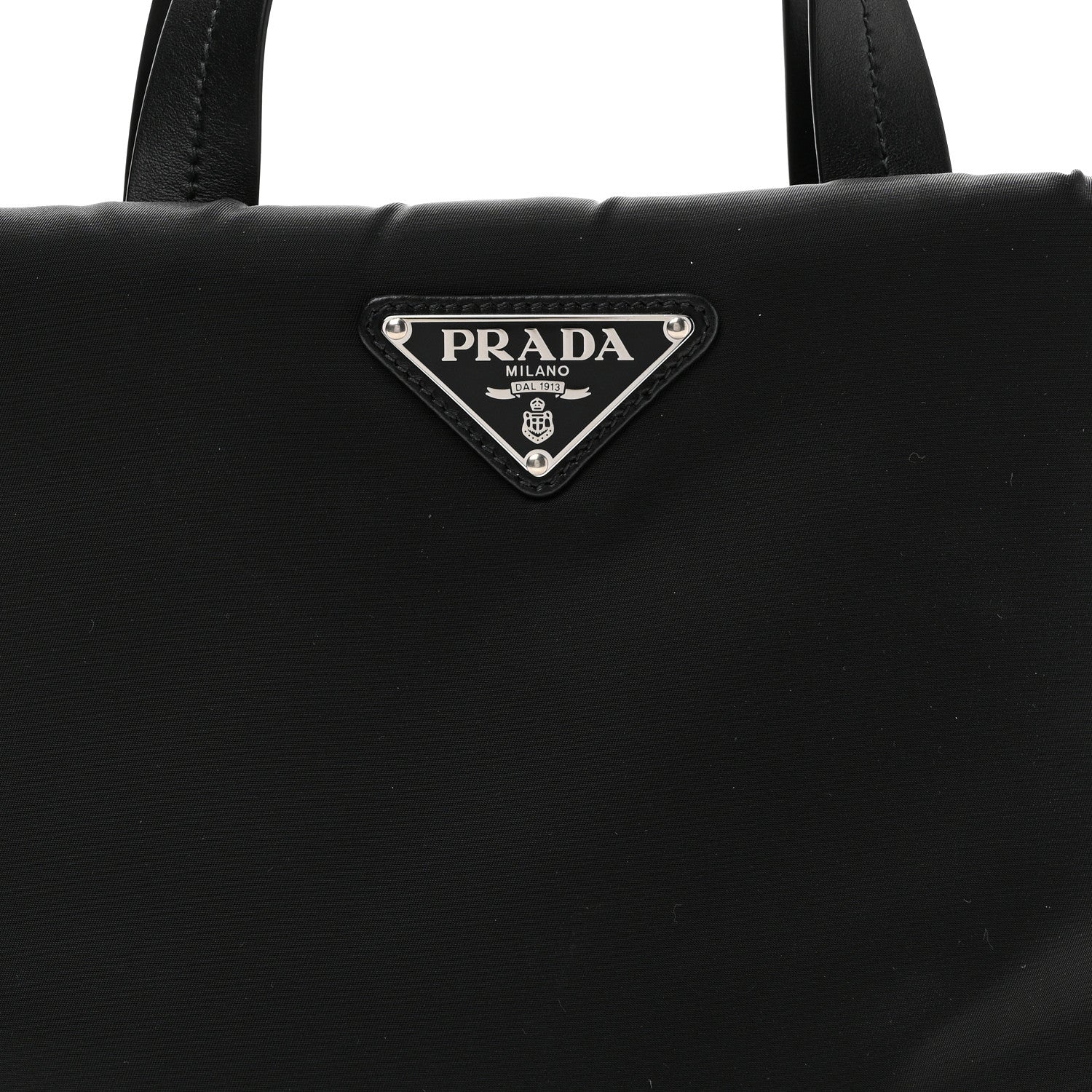 Prada Tessuto Nylon Soft Padded Small Shopping Tote Black 7 of 9