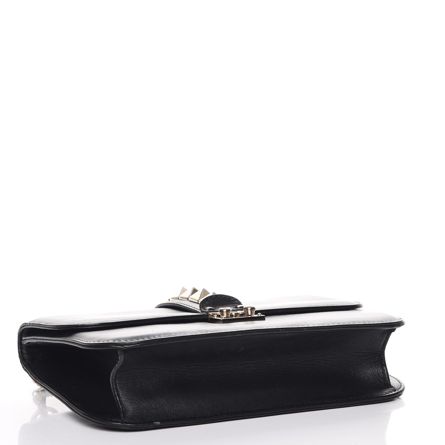 Vitello Medium Glam Lock Rockstud Flap Black