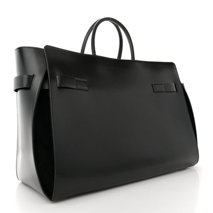 Salvatore Ferragamo Brushed Off Calfskin XL Gancini Buckles Tote Bag Black 2 of 13