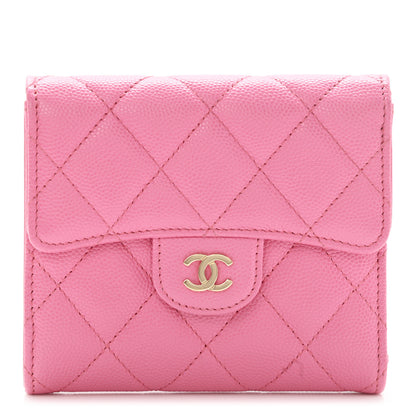 Chanel Caviar Quilted Compact Flap Wallet Pink 1 of 9