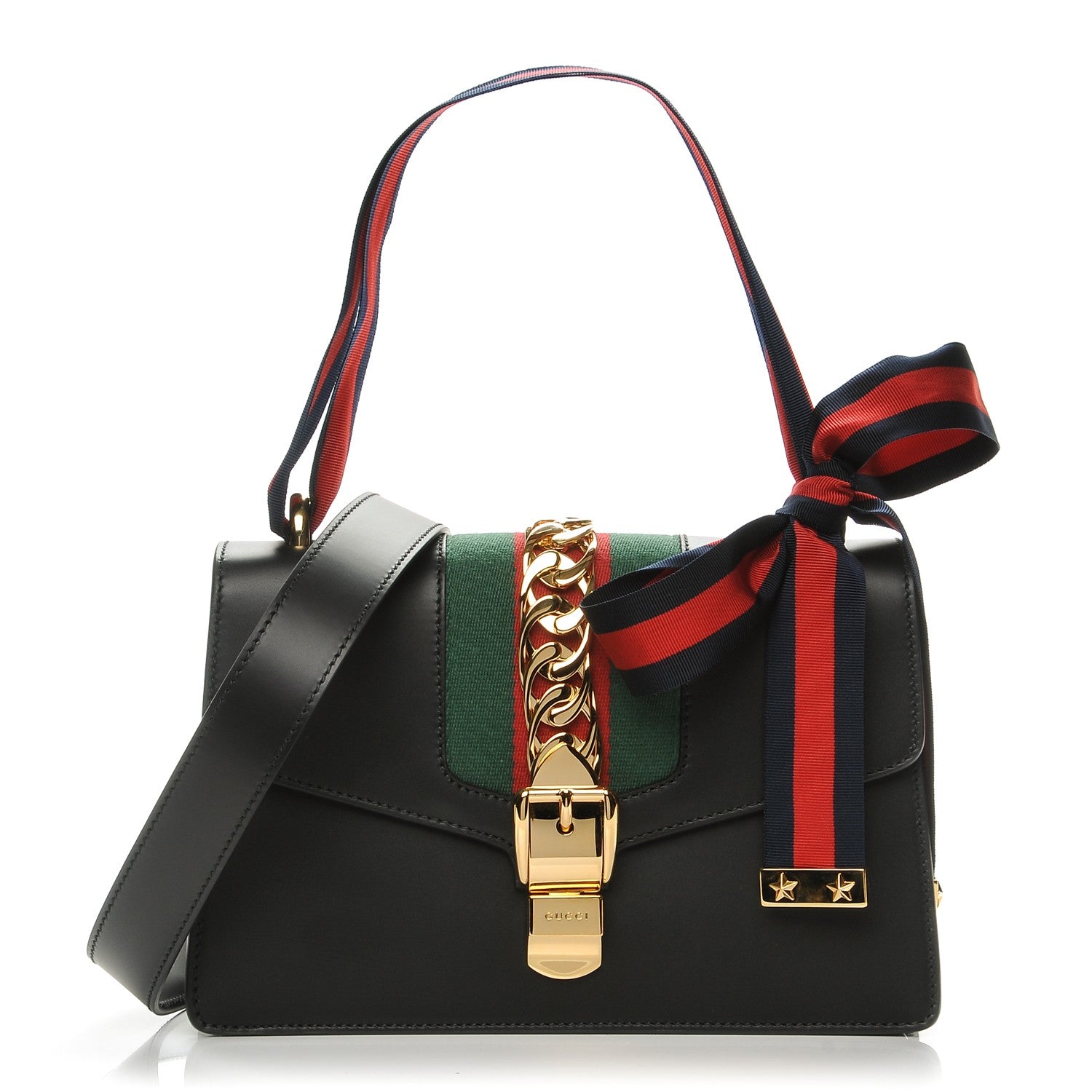 Gucci Calfskin Small Sylvie Shoulder Bag Black 1 of 6