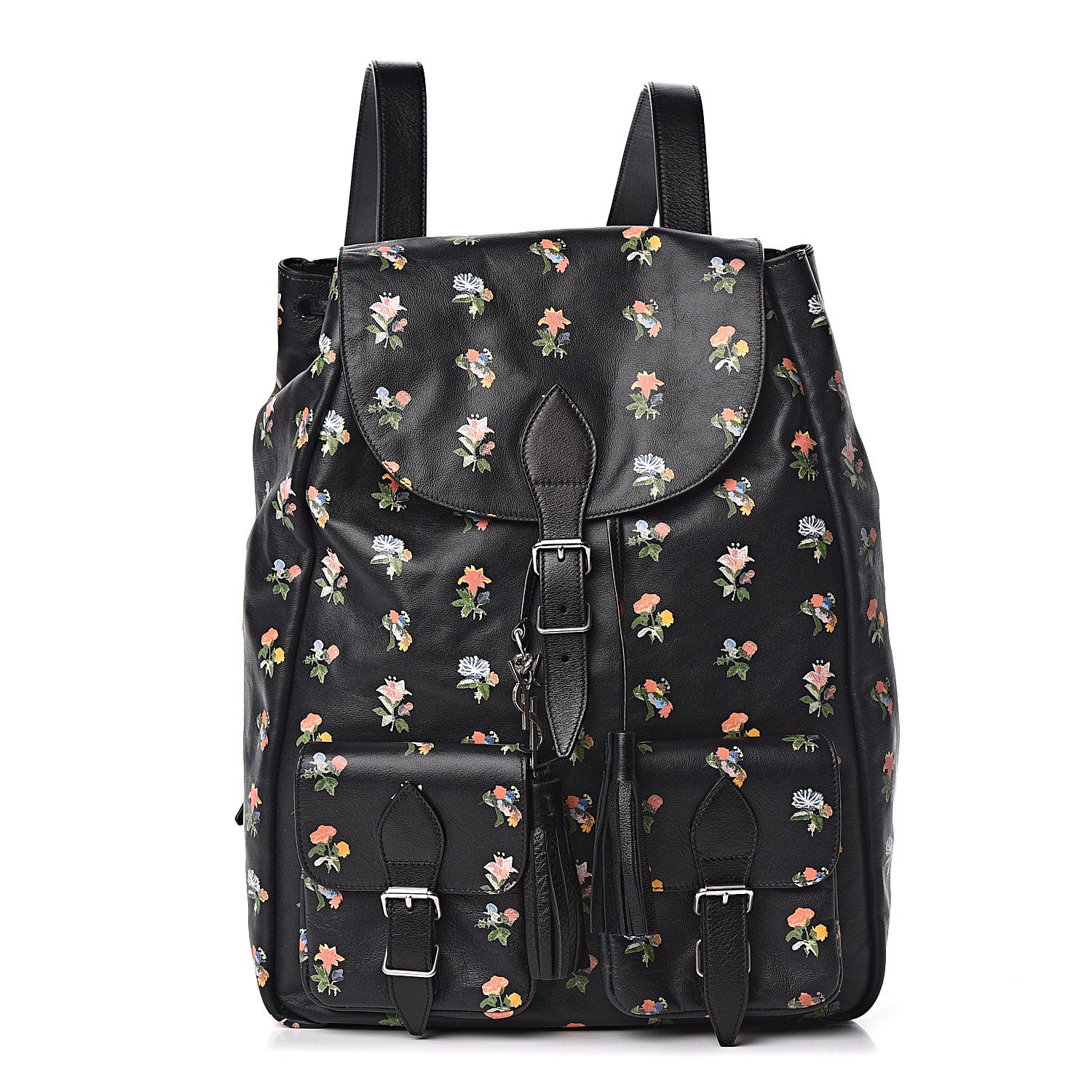 Saint Laurent Calfskin Prairie Flower Printed Festival Backpack Multicolor 1 of 12