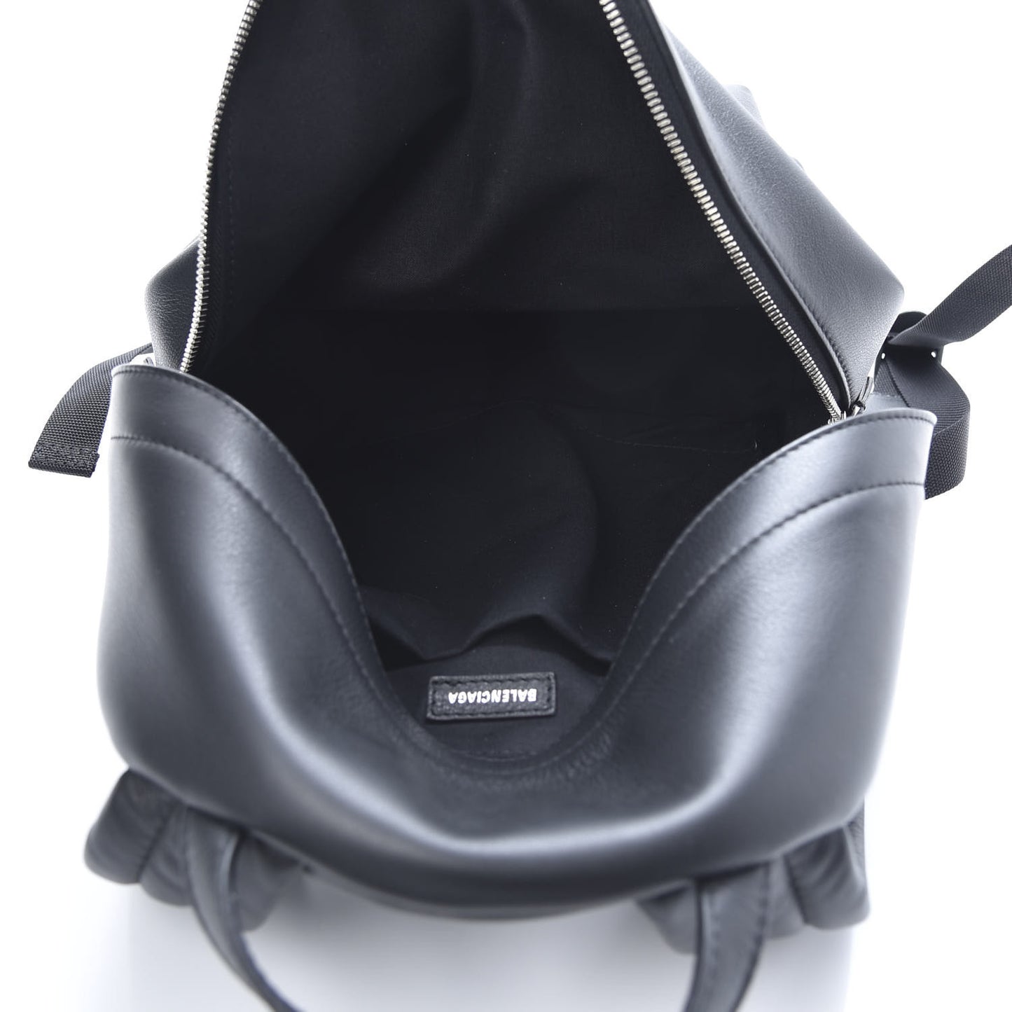 Smooth Calfskin Logo Small Everyday Backpack Black White