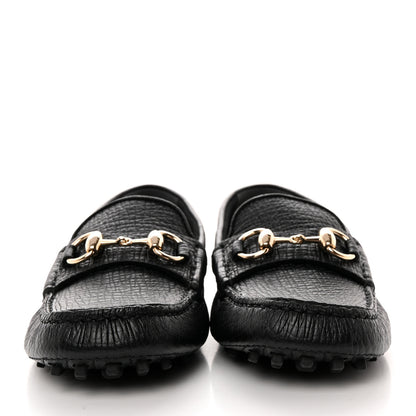 Gucci Textured Calfskin Womens Horsebit Loafers 36 Black 2 of 14