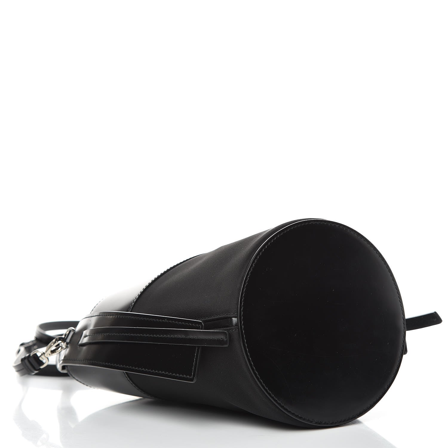 Prada Calfskin Tessuto Nylon Ouverture Bucket Bag Black 4 of 9