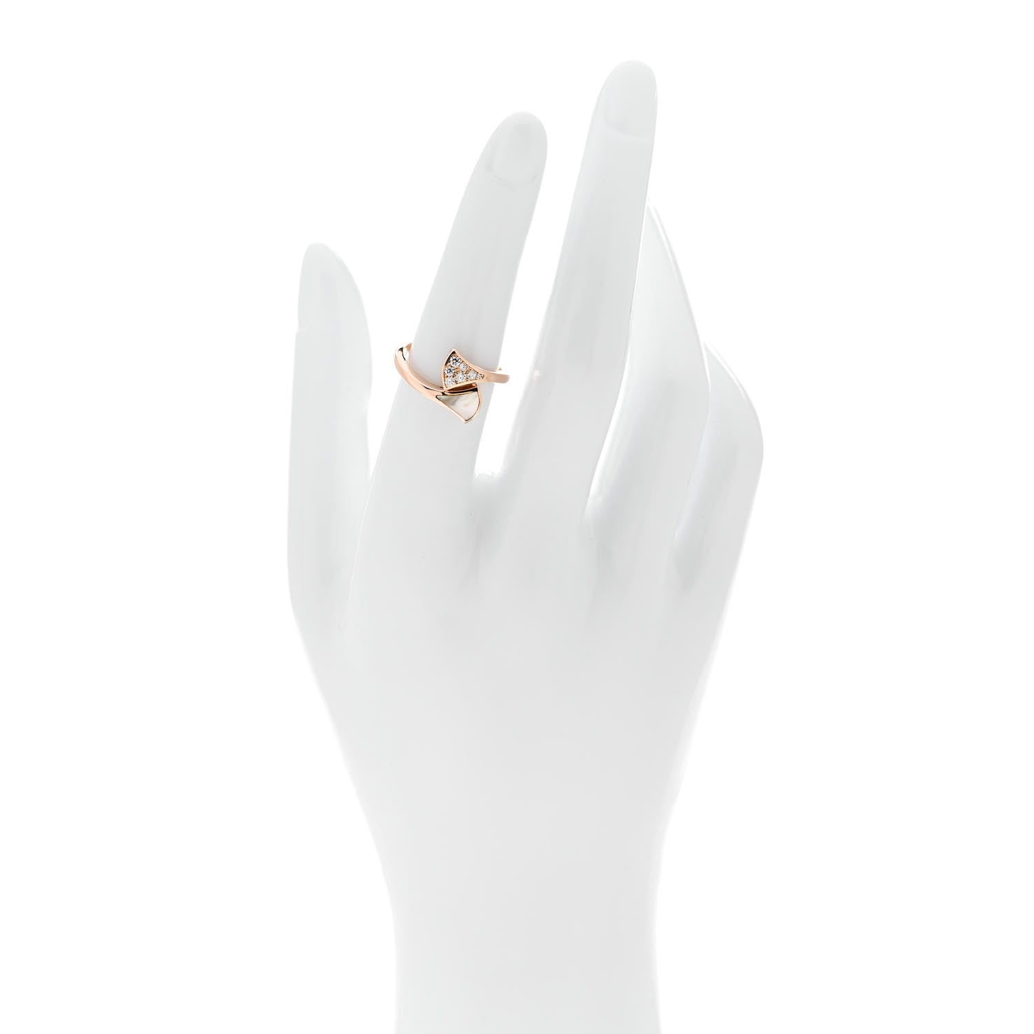 Bulgari 18K Rose Gold Diamond Mother of Pearl Divas' Dream Ring 52 6 2 of 5