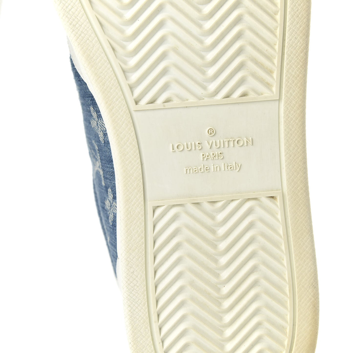 Calfskin Monogram Denim Rivoli Sneakers 11 White