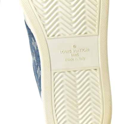 Louis Vuitton Calfskin Monogram Denim Rivoli Sneakers 11 White 6 of 8