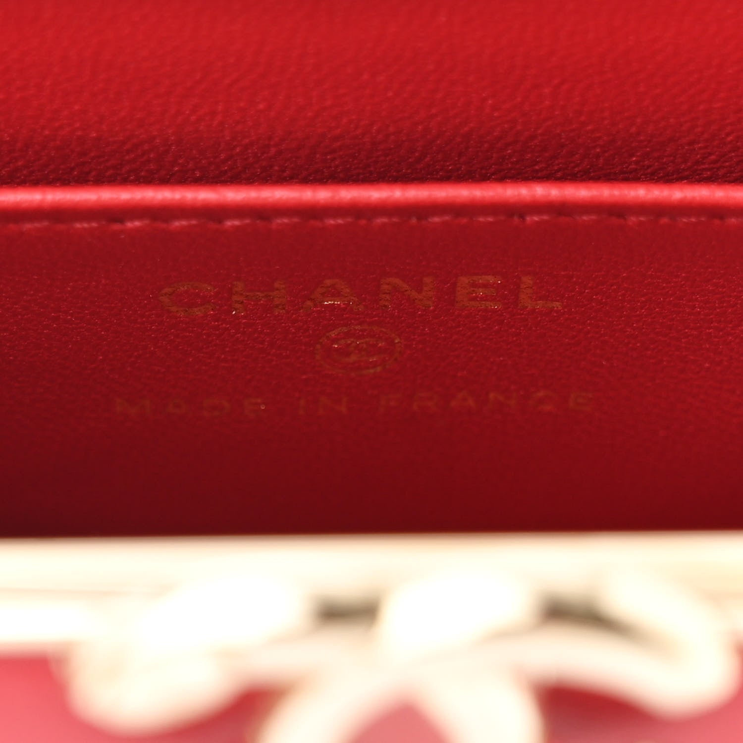 Chanel Lambskin Quilted Small Box With Chain Red 7 of 11