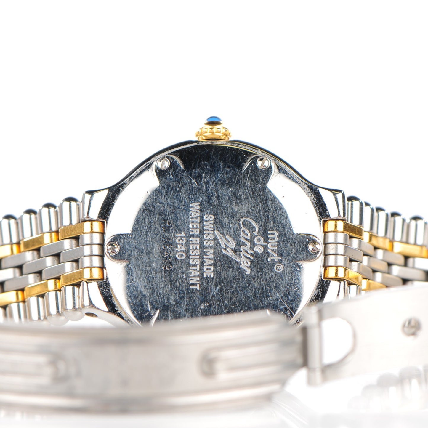 Stainless Steel 18K Yellow Gold 28mm Must De 21 Bullet Link Quartz Watch