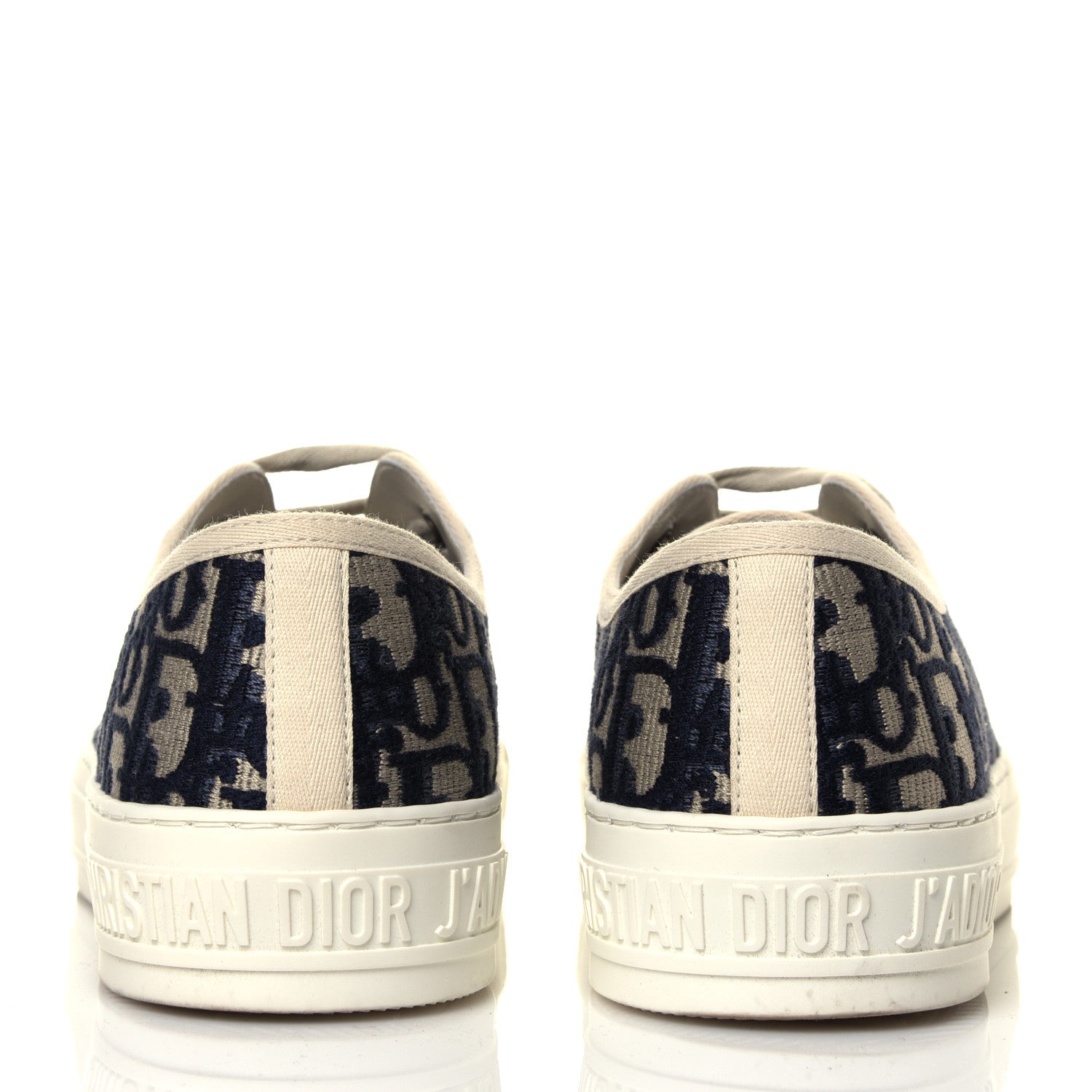 Christian Dior Canvas Oblique Walk'N'Dior Low Top Sneakers 38 Deep Blue 5 of 7