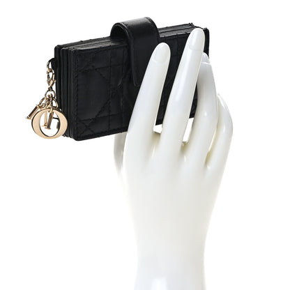 Christian Dior Lambskin Cannage Lady Dior 5-Gusset Card Holder Black 2 of 6