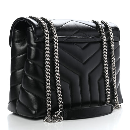 Saint Laurent Calfskin Y Quilted Monogram Small Loulou Chain Satchel Black 3 of 10