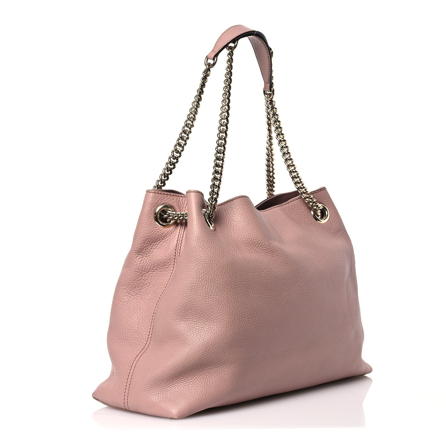 Gucci Pebbled Calfskin Medium Soho Chain Shoulder Bag Dark Cipria 3 of 13