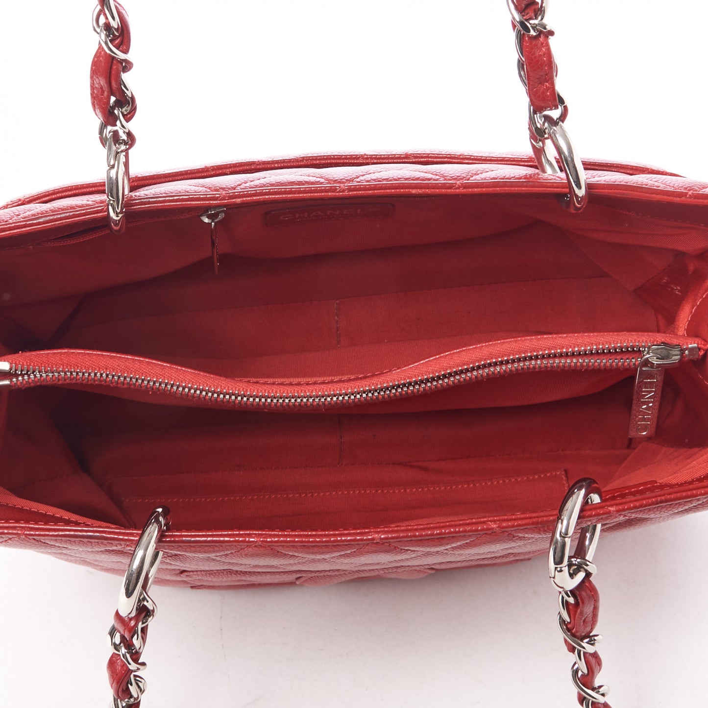 Caviar Quilted Grand Shopping Tote GST Red