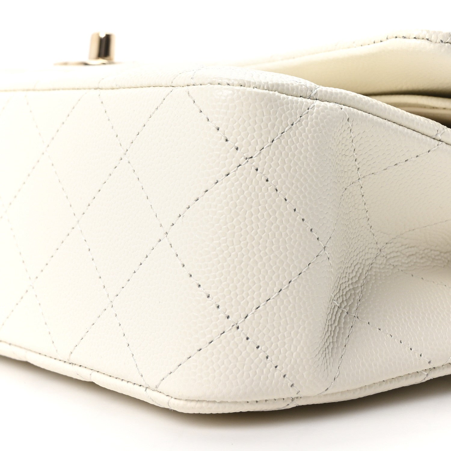 Chanel Caviar Quilted Medium Double Flap White 9 of 10