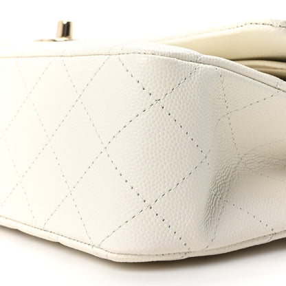Chanel Caviar Quilted Medium Double Flap White 9 of 10
