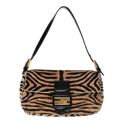 Fendi Calf Hair Zebra Print Baguette Brown 1 of 13