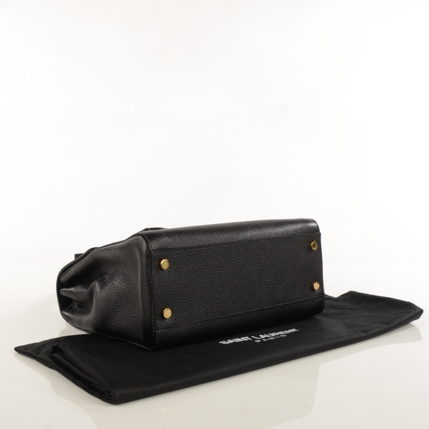 Saint Laurent Grained Calfskin Medium Moujik Top Handle Bag Black 5 of 11