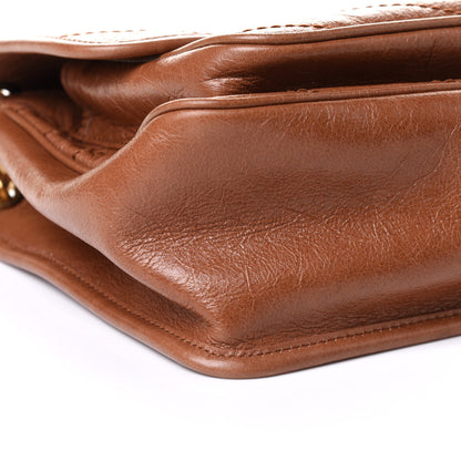 Saint Laurent Crinkled Calfskin Matelasse Monogram Medium Niki Chain Satchel Caramel 8 of 9