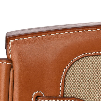 Hermes Toile Natural Barenia Flag Birkin 35 Fauve 13 of 26