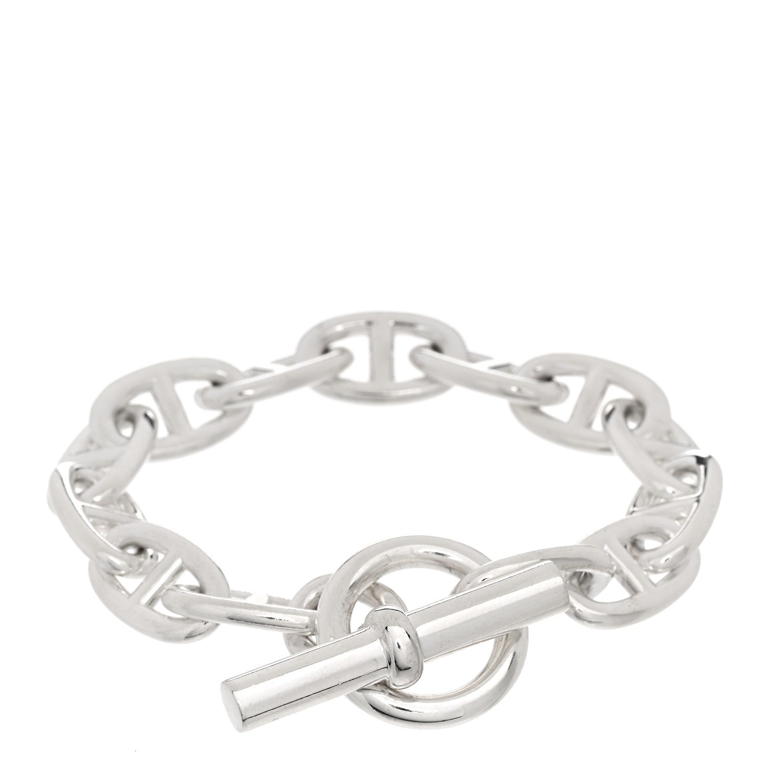 Hermes Sterling Silver TGM Chaine D'Ancre Bracelet 2 of 3