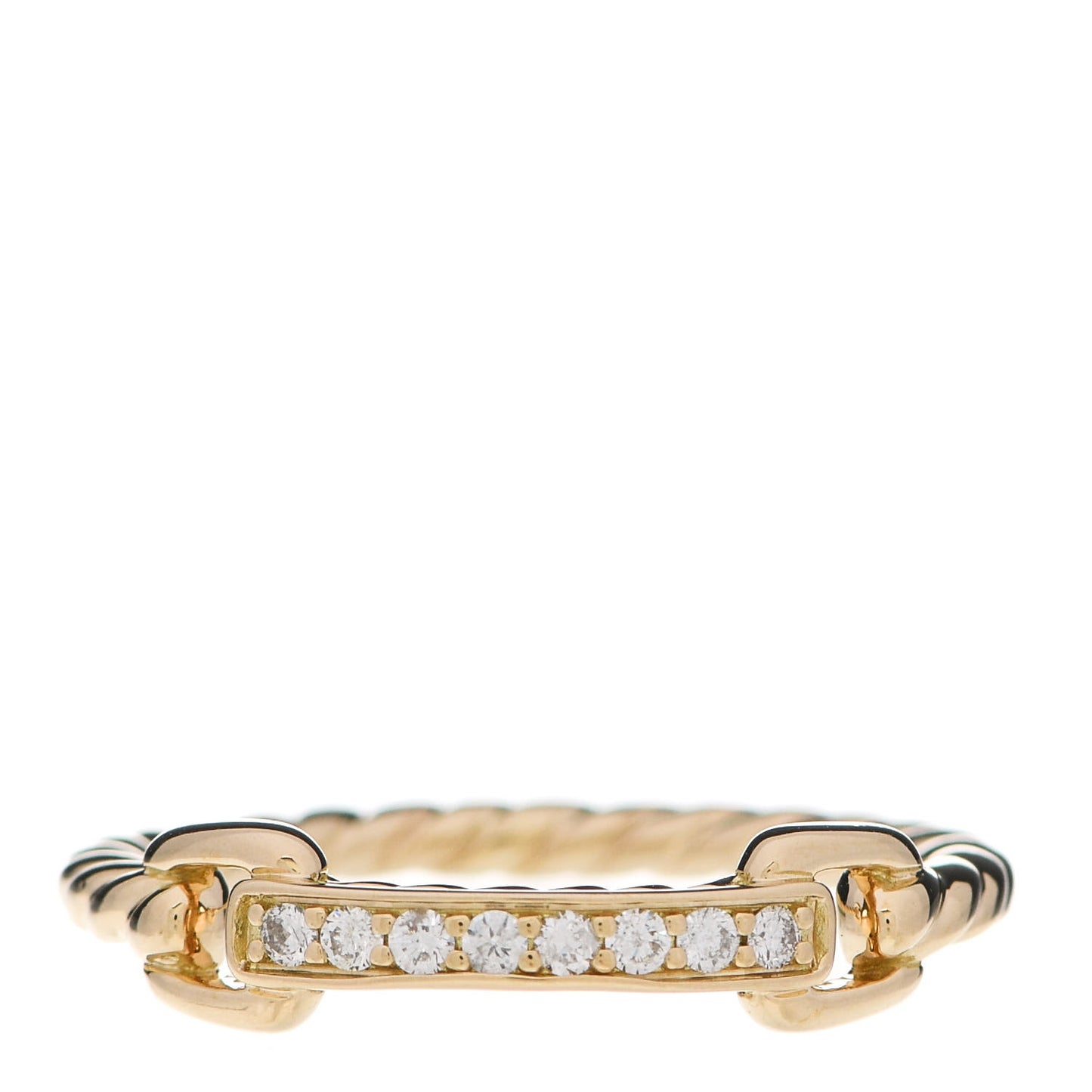 18K Yellow Gold Diamond Pave Petite Ring 54 7