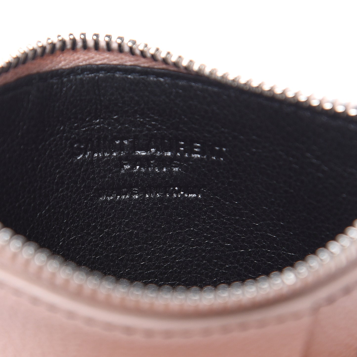 Grained Calfskin 5 Fragments Zip Pouch Card Holder Marble Pink