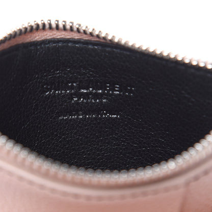 Saint Laurent Grained Calfskin 5 Fragments Zip Pouch Card Holder Marble Pink 6 of 7