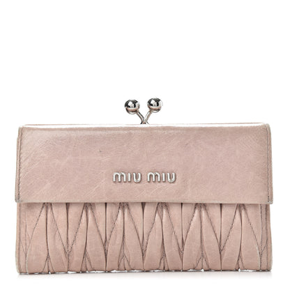 Miu Miu Nappa Matelasse Lux Flap Wallet Mughetto 1 of 15