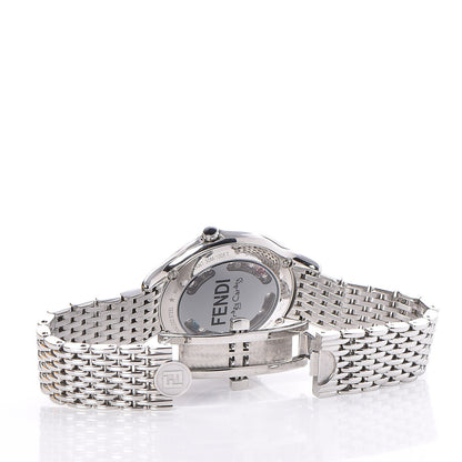 Fendi Stainless Steel Diamond Topaz 38mm Crazy Carats Rotating Gem Quartz Watch Black 4 of 7