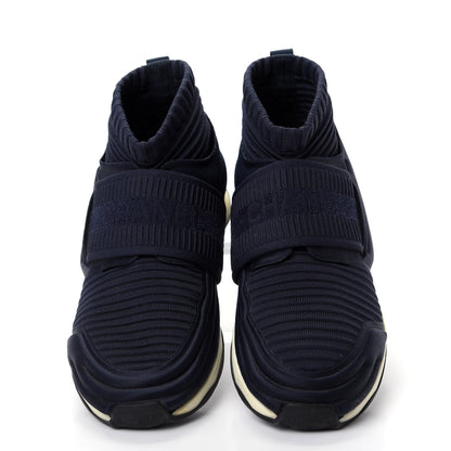 Chanel Stretch Fabric CC Sneakers 38 Blue 5 of 10