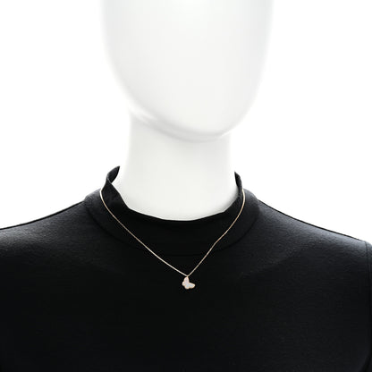 Van Cleef & Arpels 18K Yellow Gold Mother of Pearl Sweet Alhambra Butterfly Pendant Necklace 2 of 5