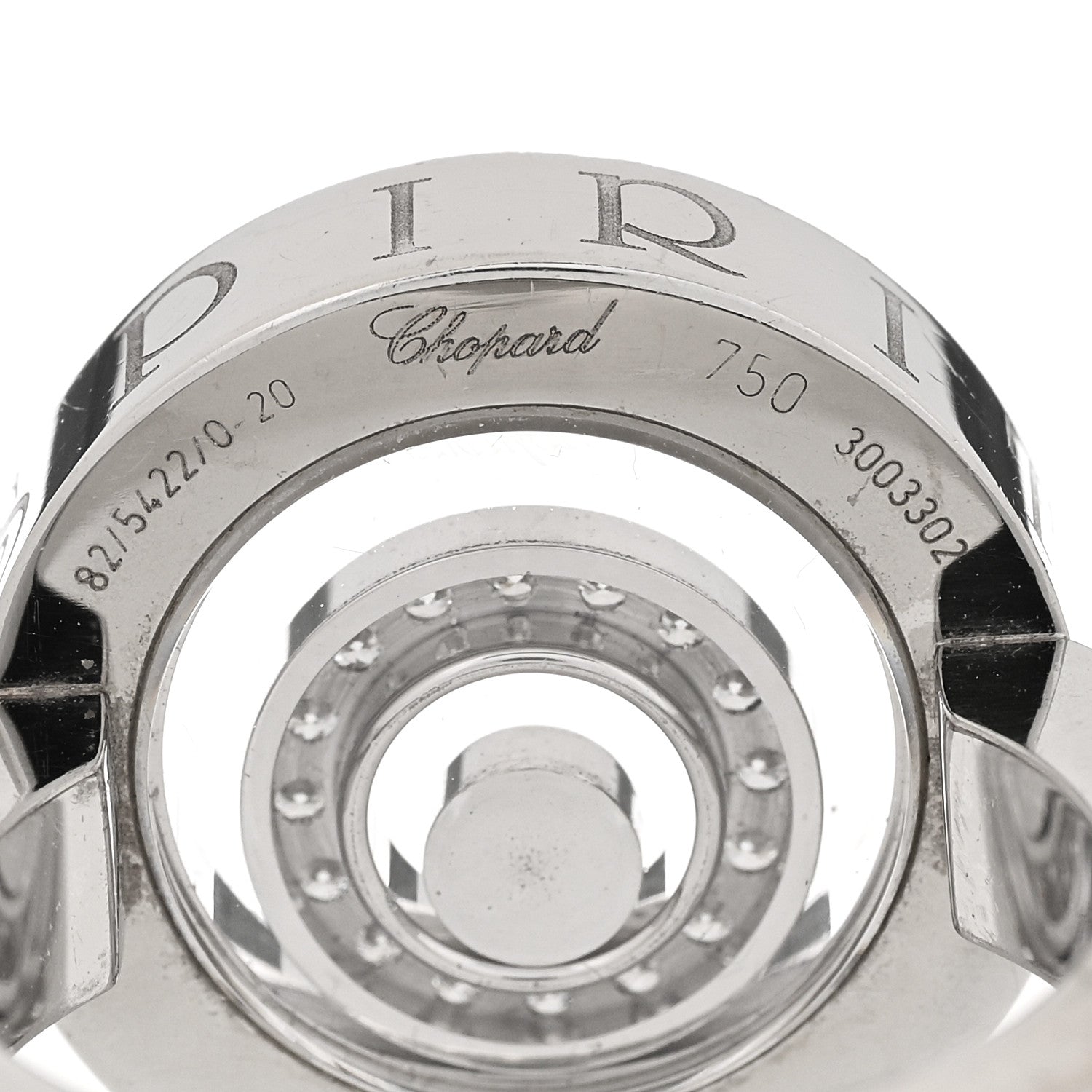Chopard 18K White Gold Diamond Happy Spirit Ring 53 6.5 5 of 8