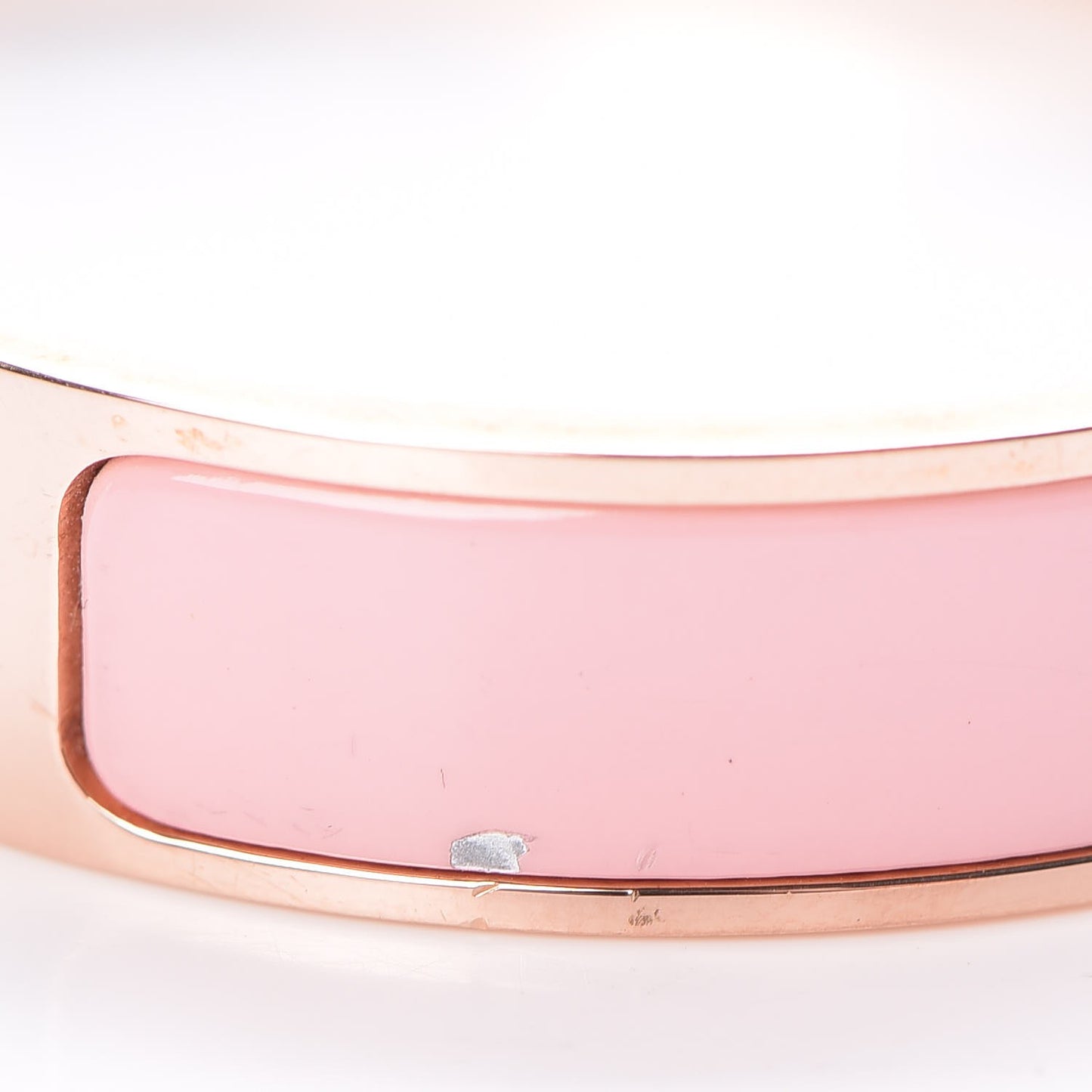 Enamel Narrow Clic Clac H Bracelet PM Rose Nacarat