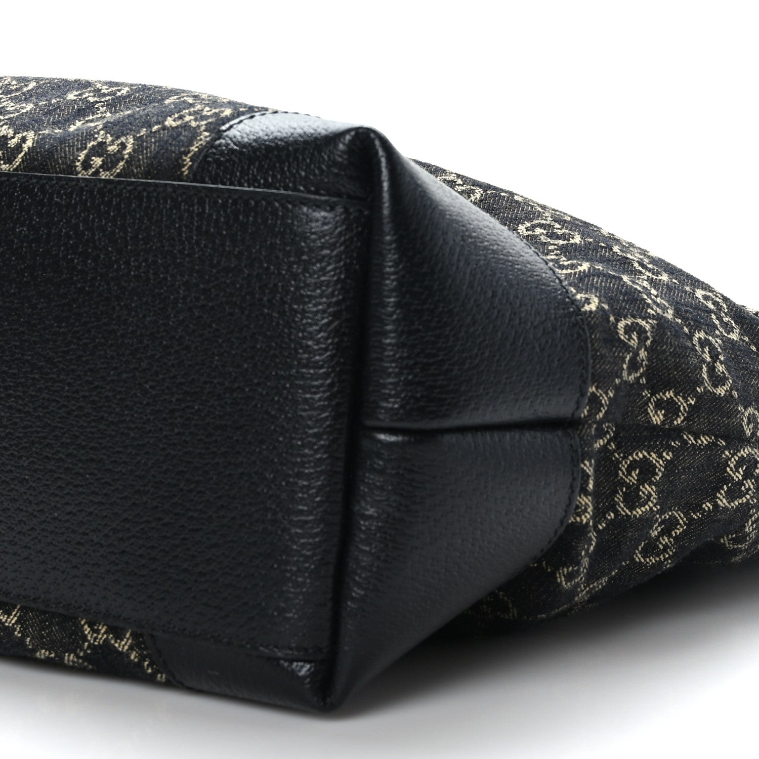 Gucci Jacquard Black Denim GG Monogram Medium Ophidia Shopping Tote Black Ivory 9 of 9