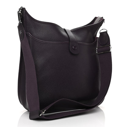 Hermes Taurillon Clemence Evelyne III GM Raisin 3 of 13