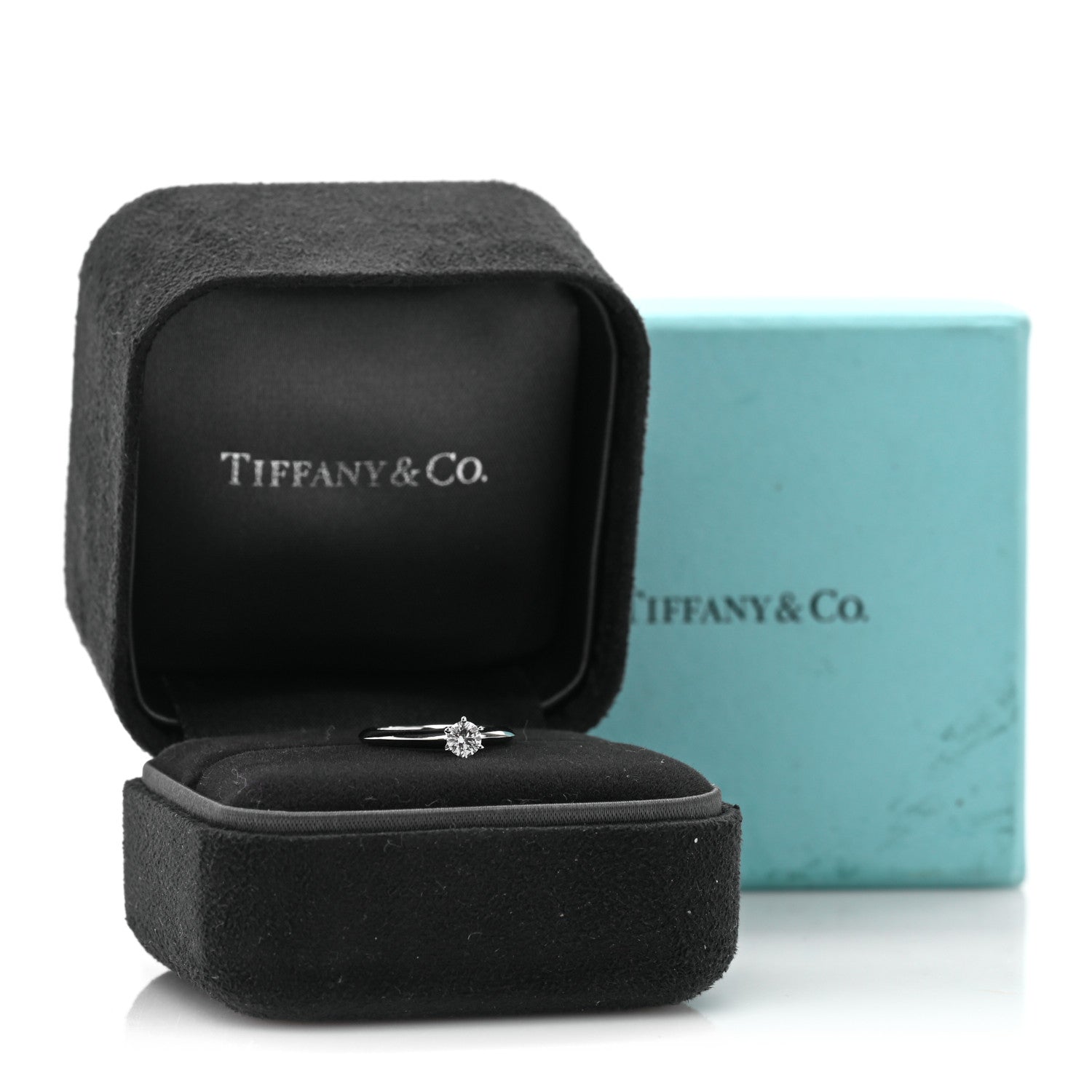 Tiffany Platinum Diamond .21ct Solitaire Engagement Ring 42 2.5 5 of 5