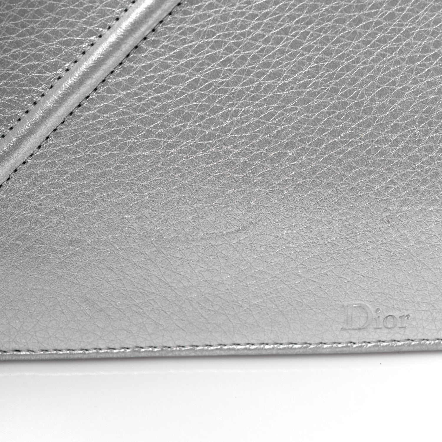 Christian Dior Metallic Grained Calfskin Medium Diorama Flap Bag Silver 12 of 12