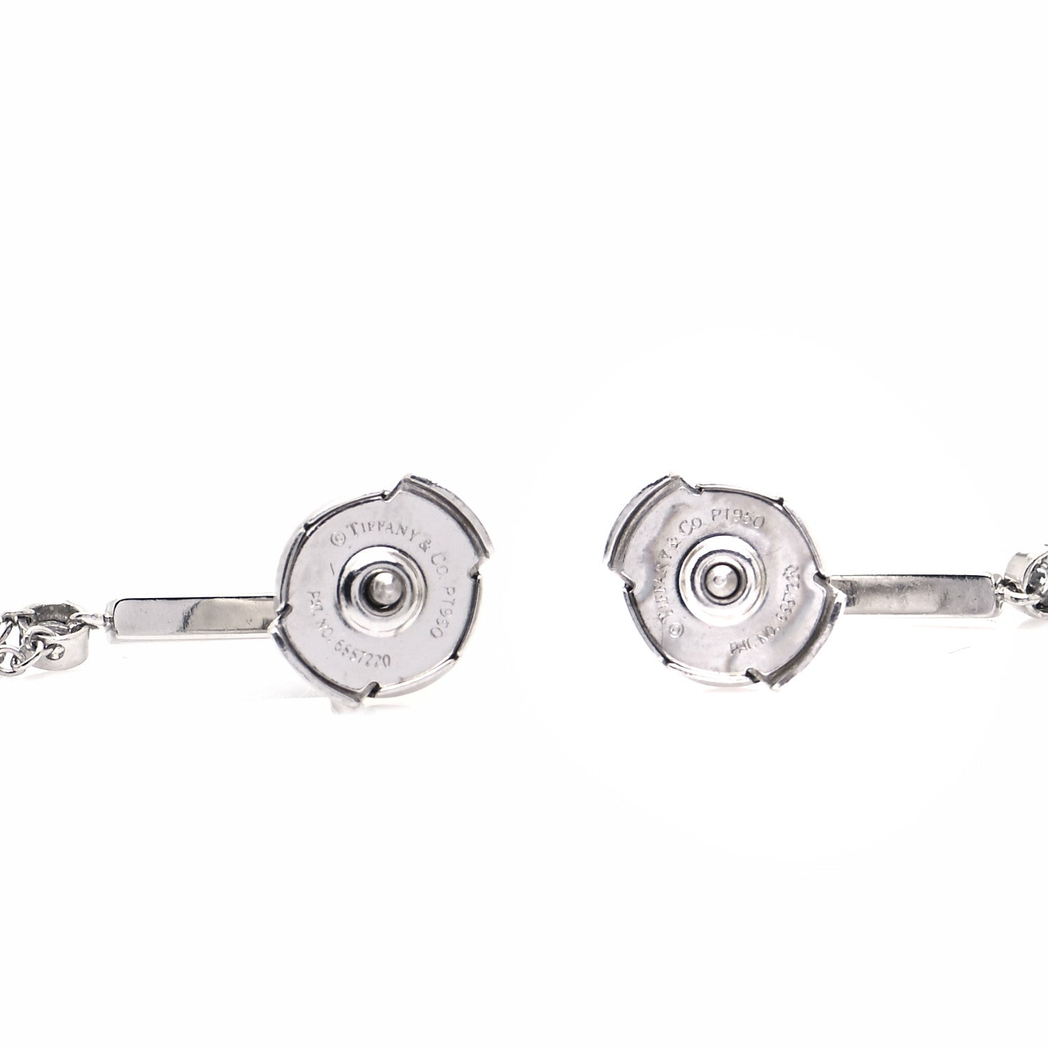 Tiffany Platinum Diamond Voile Drop Earrings 3 of 7