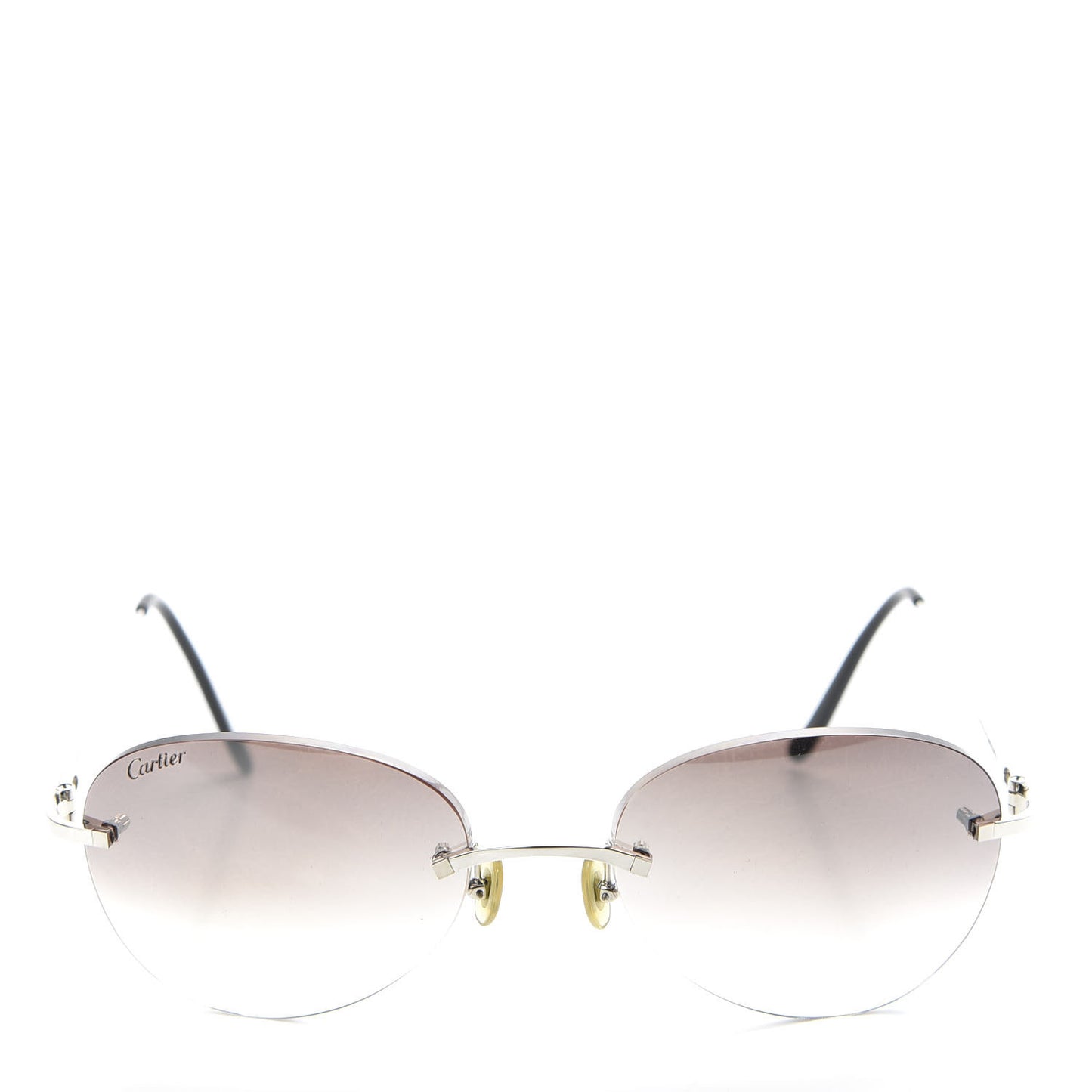 Frameless Rectangular Acetate Sunglasses Grey