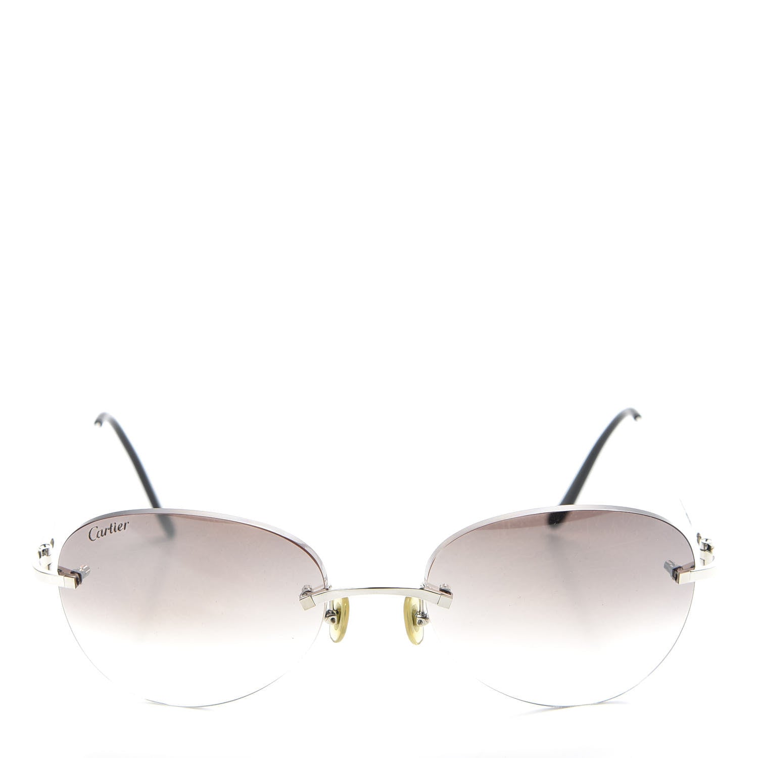 Cartier Frameless Rectangular Acetate Sunglasses Grey 2 of 7