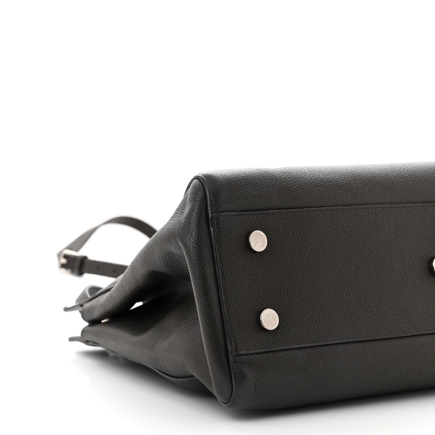 Grained Calfskin Medium Cabas Rive Gauche Coal